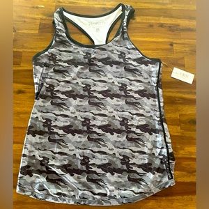 Gray Camo Orange Theory Workout Shirt Tank Top Size L